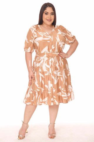 VESTIDO MIDI BELT MOCCA