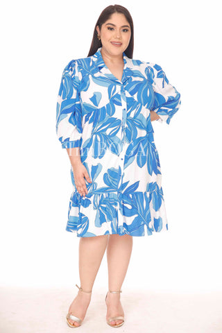 VESTIDO FLORAL BLUE MINI