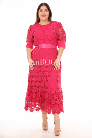 VESTIDO LACE FUCSIA