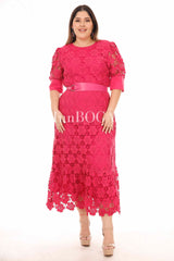 VESTIDO LACE FUCSIA